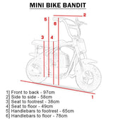 MotoTec Bandit 52cc 2-Stroke Kids Gas Mini Bike - Blue
