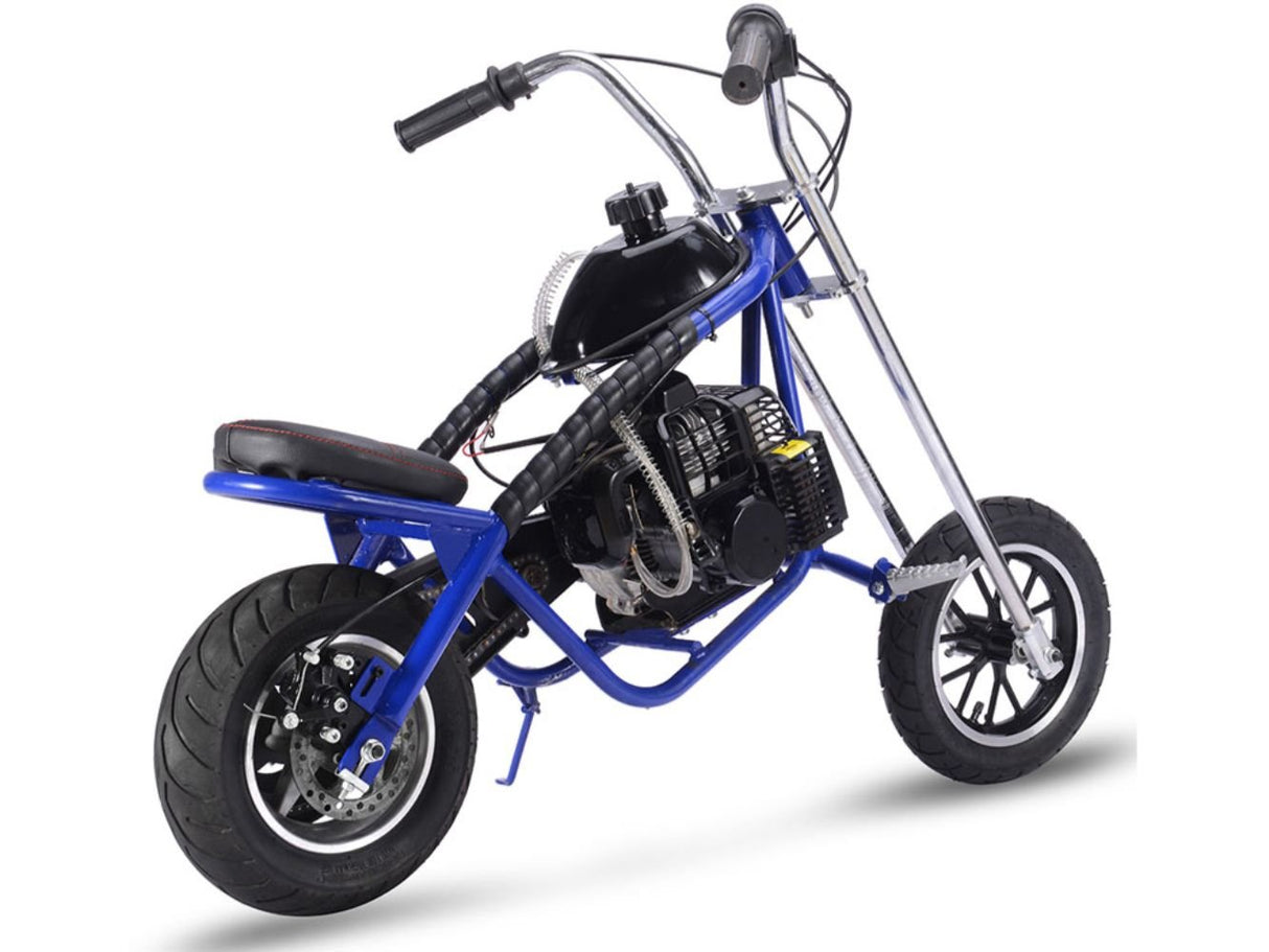 MotoTec 49cc Gas Mini Chopper - Blue
