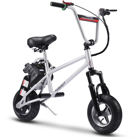MotoTec 49cc Gas Mini Bike V2 - Silver