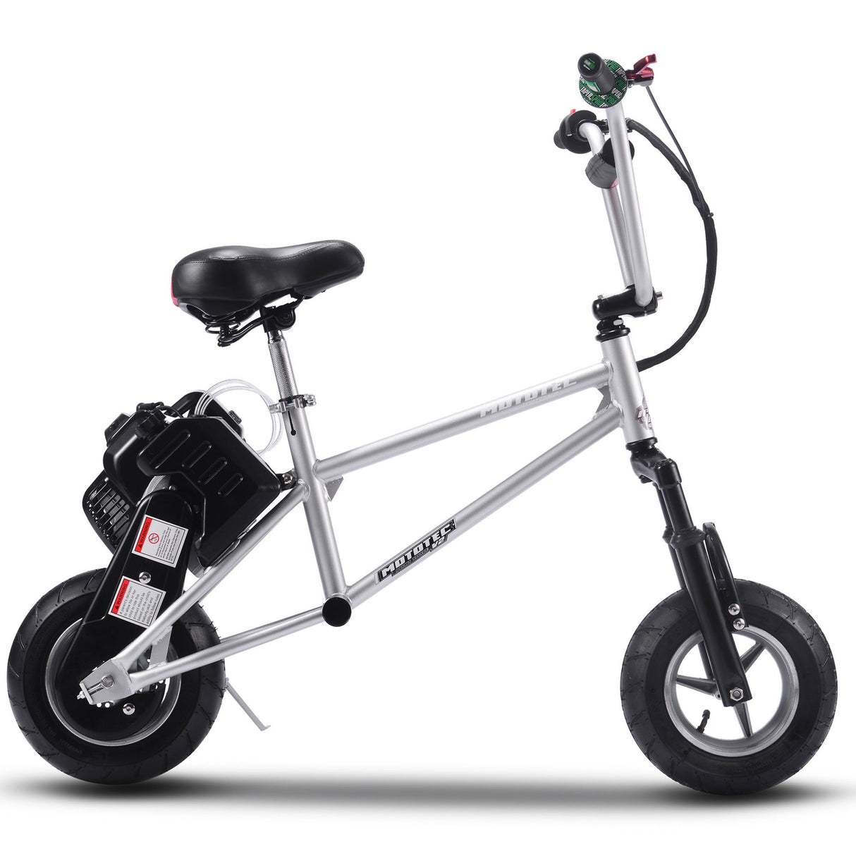 MotoTec 49cc Gas Mini Bike V2 - Silver