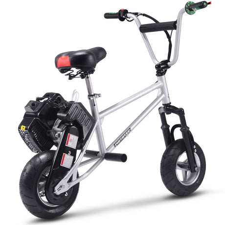 MotoTec 49cc Gas Mini Bike V2 - Silver