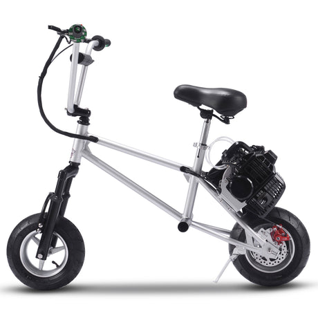 MotoTec 49cc Gas Mini Bike V2 - Silver