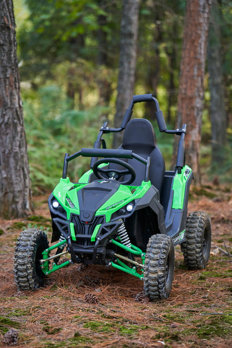 MotoTec - Raider Kids UTV 48v 1200w Full Suspension Green - Blue