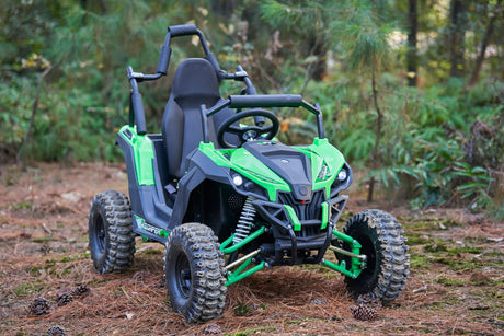 MotoTec - Raider Kids UTV 48v 1200w Full Suspension Green - Blue