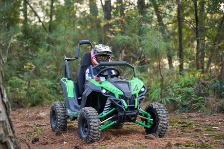 MotoTec - Raider Kids UTV 48v 1200w Full Suspension Green - Green