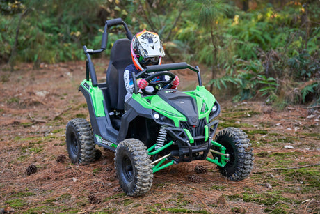 MotoTec - Raider Kids UTV 48v 1200w Full Suspension Green - Green