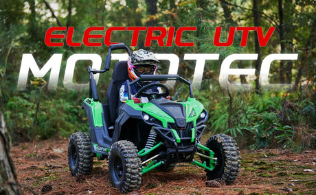MotoTec - Raider Kids UTV 48v 1200w Full Suspension Green - Red