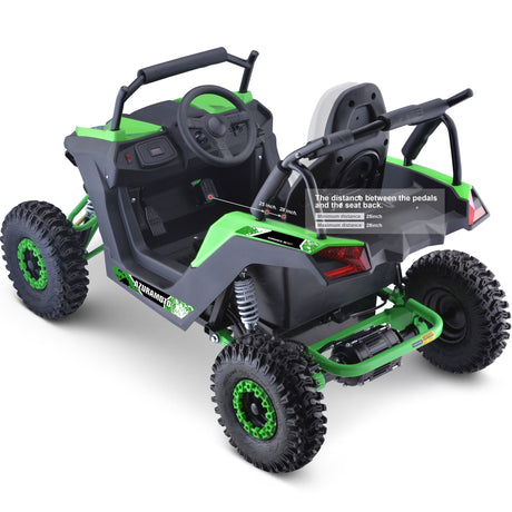 MotoTec - Raider Kids UTV 48v 1200w Full Suspension Green - Red