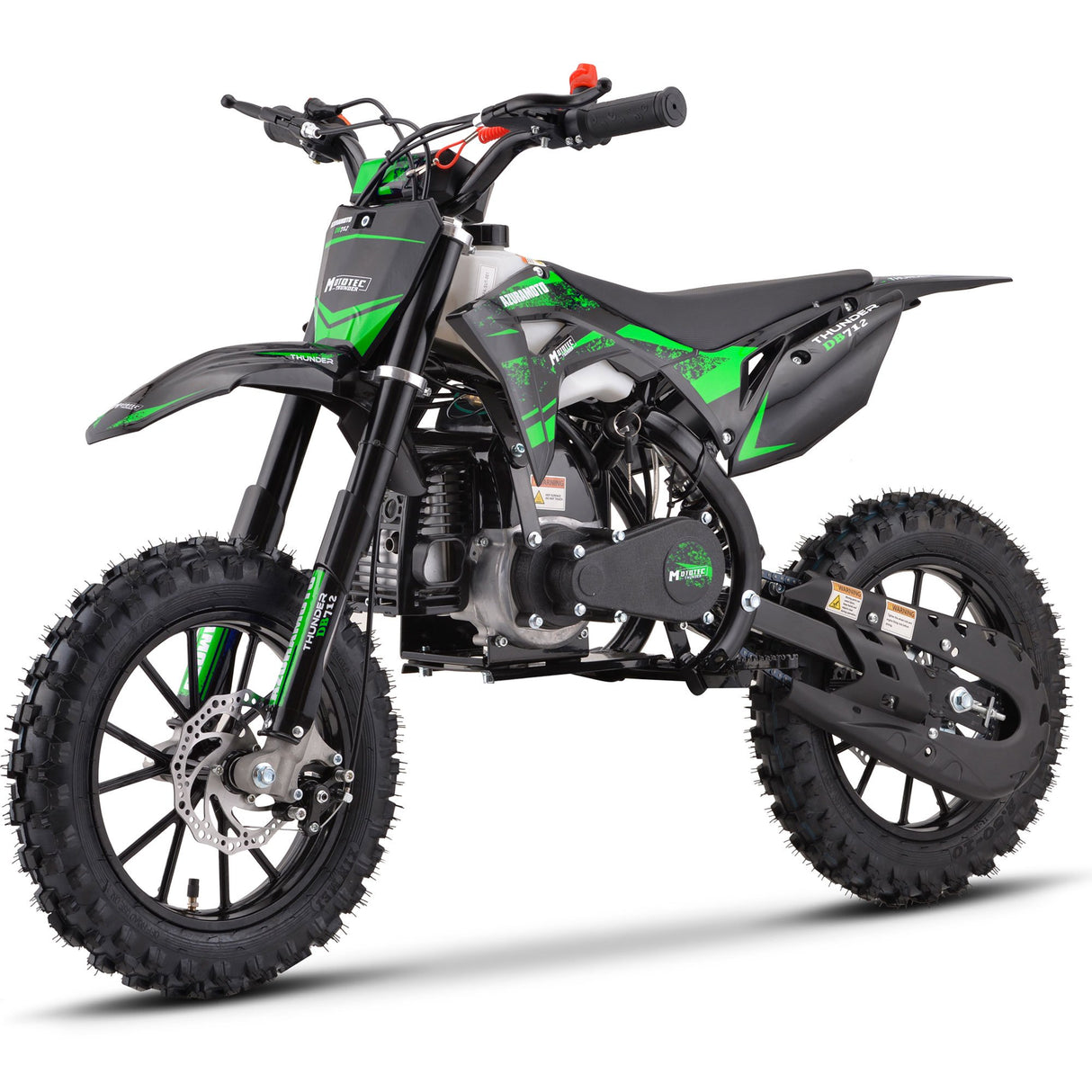 MotoTec Thunder 50cc 2-Stroke Kids Gas Dirt Bike - Green