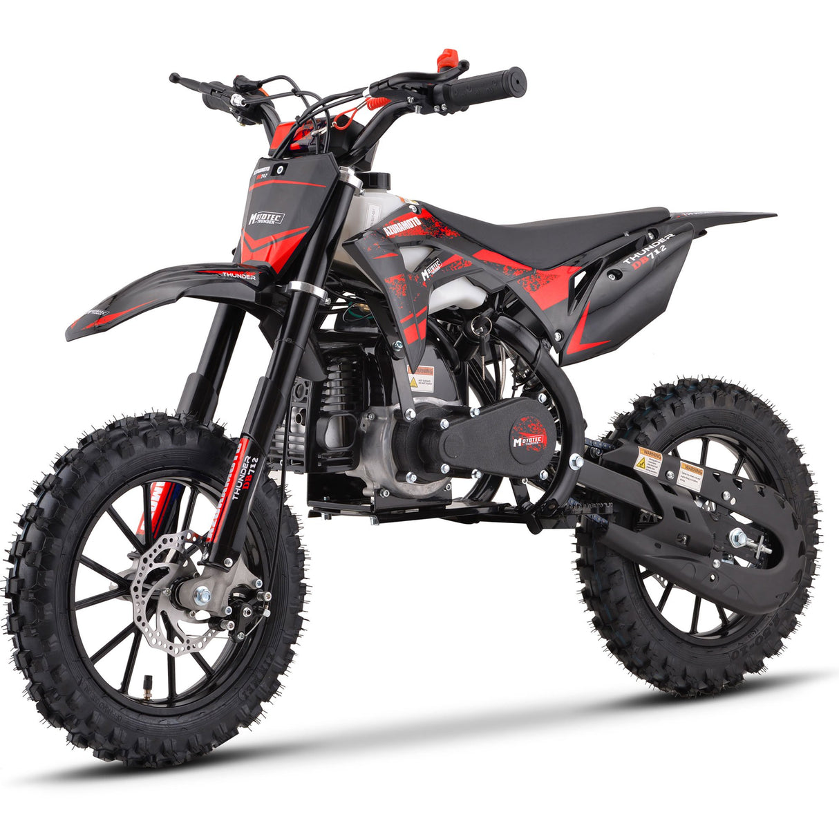 MotoTec Thunder 50cc 2-Stroke Kids Gas Dirt Bike - Red