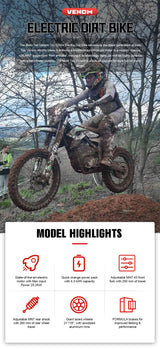 MotoTec Venom 72v 12000w Electric Dirt Bike