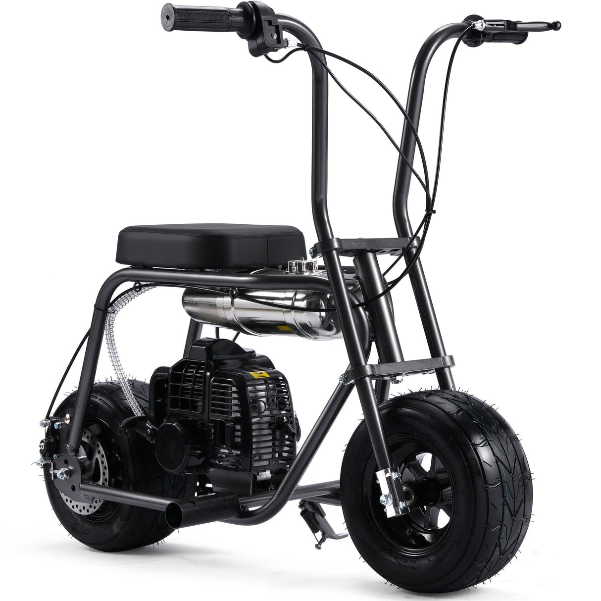 MotoTec Wild Rover 49cc 2-Stroke Kids Gas Mini Bike - Grey