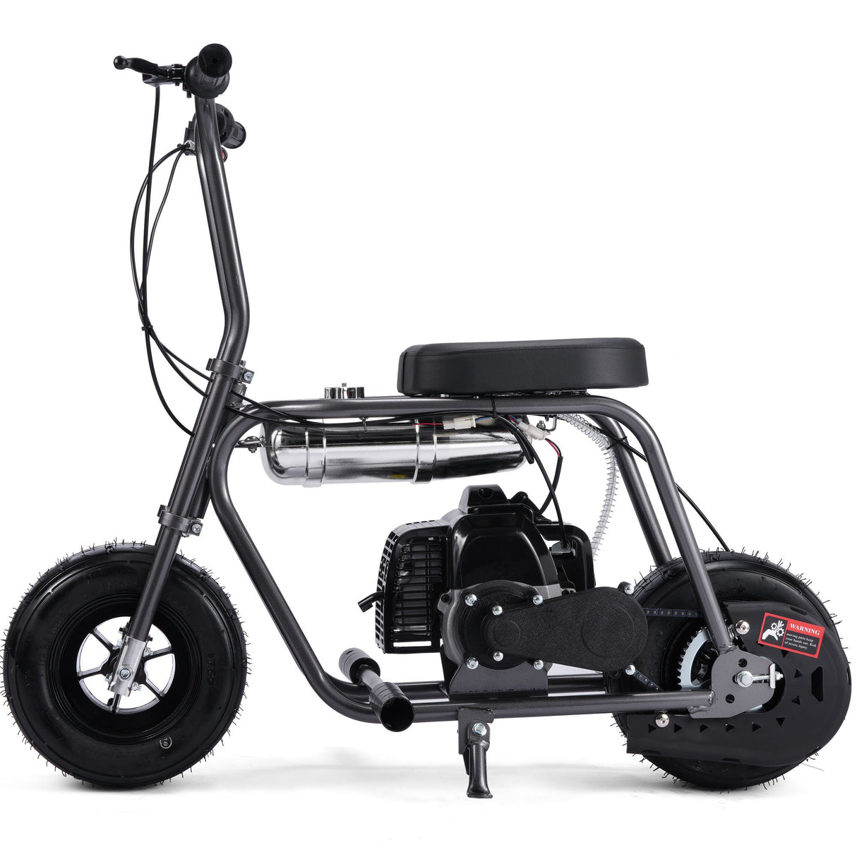 MotoTec Wild Rover 49cc 2-Stroke Kids Gas Mini Bike - Grey