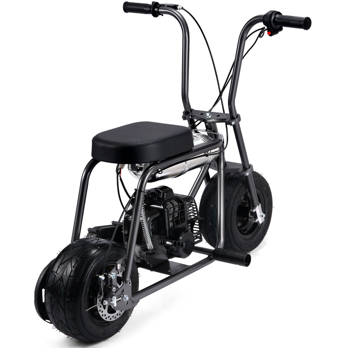 MotoTec Wild Rover 49cc 2-Stroke Kids Gas Mini Bike - Grey