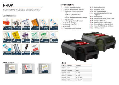 North American Rescue - I-ROK Kit, Rugged Outdoor First Aid Case
