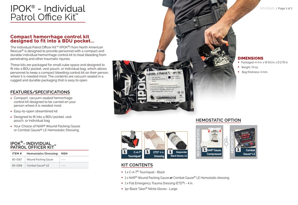 North American Rescue - Individual Patrol Officer Kit (IPOK)
