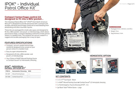 North American Rescue - Individual Patrol Officer Kit (IPOK)