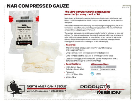 North American Rescue - NAR Compressed Gauze