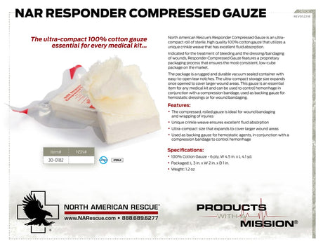 North American Rescue - NAR Responder Compressed Gauze