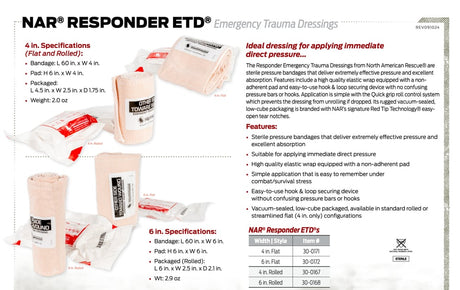 North American Rescue - Rolled Responder Emergency Trauma Dressing