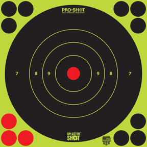 Pro-Shot - Splatter Shot 8" Green Bullseye Target - 6 Pack