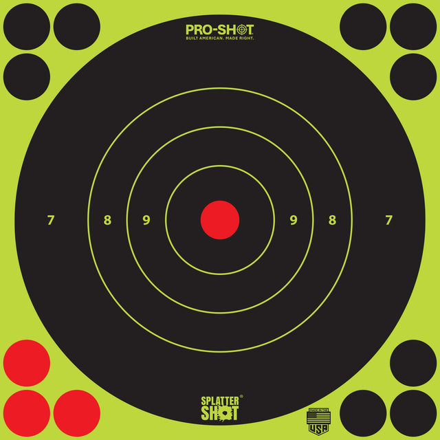 Pro-Shot - Splatter Shot 8" Green Bullseye Target - 6 Pack