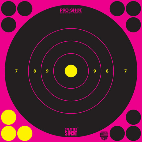 Pro-Shot - Splatter Shot 8" Pink Bullseye Target - 6 Pack