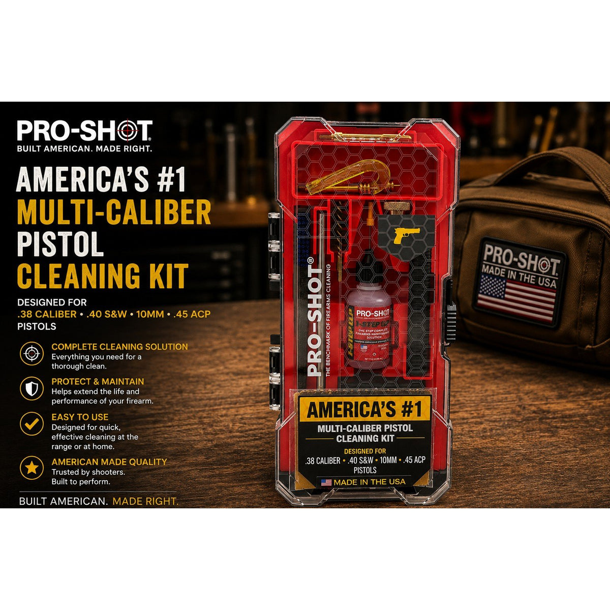 Pro-Shot - .38-.45 Cal. Multi-Caliber Large Bore Cleaning Kit — view 3