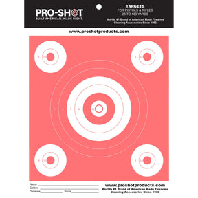 Pro-Shot Products - 8.5x11 Orange Glow Bullseye Target 12 Pack