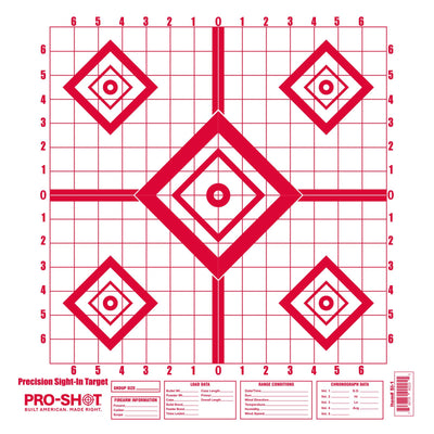 Pro-Shot - 16 x 16" Red Diamond Precision Sight-In Target 10 Pack