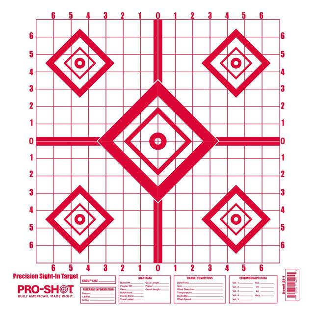 Pro-Shot - 16 x 16" Red Diamond Precision Sight-In Target 10 Pack