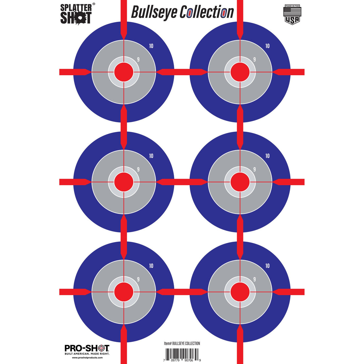 Pro-Shot - Splatter Shot 12" x 18" Multi-Bullseye Target - 8 Pack