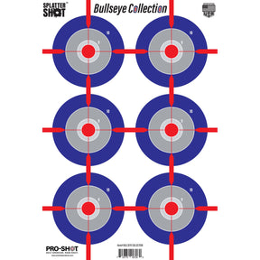 Pro-Shot - Splatter Shot 12" x 18" Multi-Bullseye Target - 8 Pack