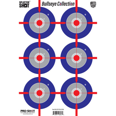 Pro-Shot - Splatter Shot 12" x 18" Multi-Bullseye Target - 8 Pack