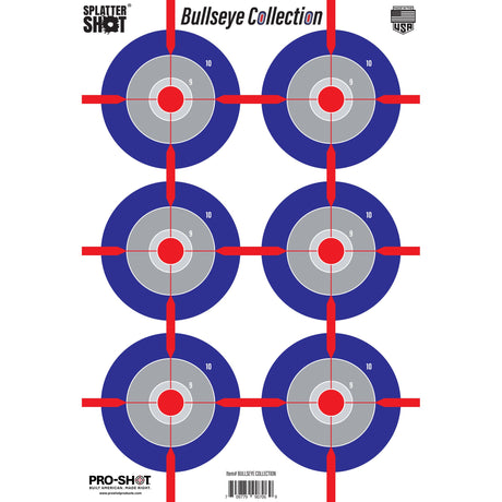 Pro-Shot - Splatter Shot 12" x 18" Multi-Bullseye Target - 8 Pack