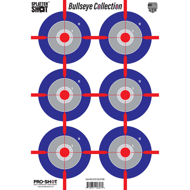 Pro-Shot - Splatter Shot 12" x 18" Multi-Bullseye Target - 8 Pack