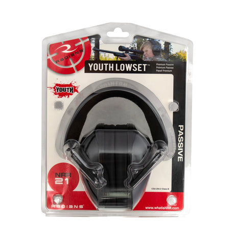 Radians - Lowset Youth Passive Earmuff - Black — view 9