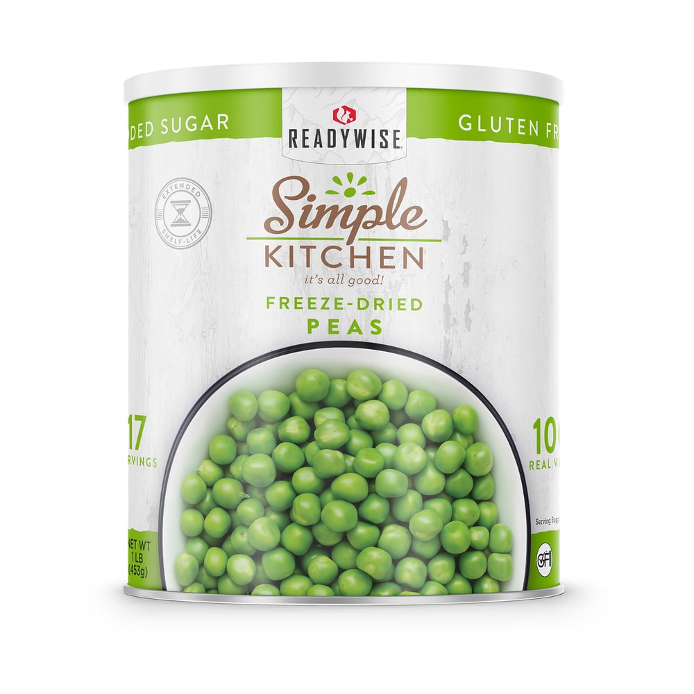 ReadyWise - Simple Kitchen Freeze-Dried Peas - 17 Serving #10 Can