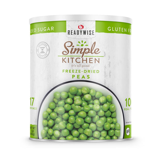 ReadyWise - Simple Kitchen Freeze-Dried Peas - 17 Serving #10 Can