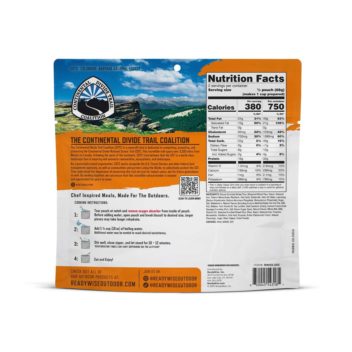 ReadyWise - 6 CT PRO Meal - Biscuits & Gravy