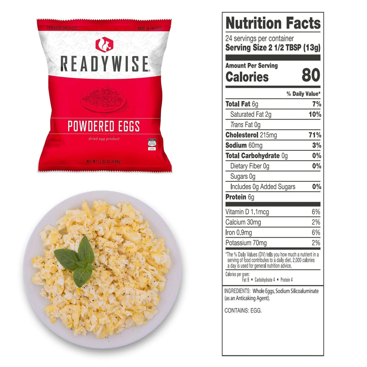 ReadyWise - 144 Servings Freeze Dried Powdered Eggs
