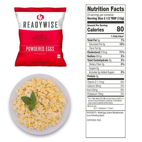 ReadyWise - 144 Servings Freeze Dried Powdered Eggs