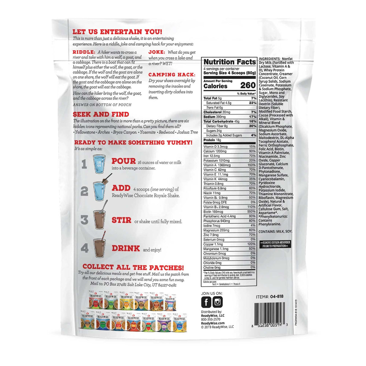 ReadyWise - 6 CT Case Chocolate Royale Shake