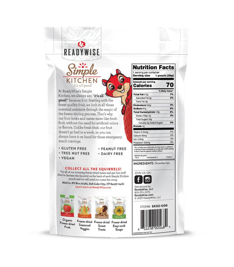 ReadyWise - 6 CT Case Simple Kitchen Freeze-Dried Strawberries