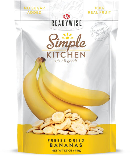 ReadyWise - Simple Kitchen Freeze-Dried Bananas - 6 Pouches