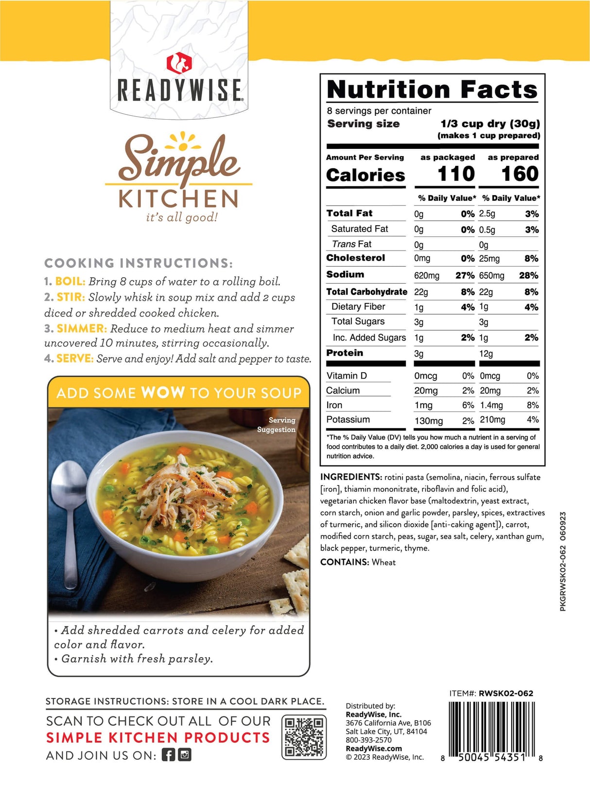 ReadyWise - 6 CT Case Chicken Noodle Soup