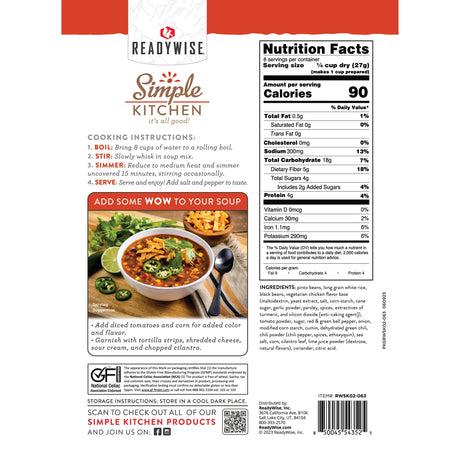 ReadyWise - 6 CT Case Tortilla Soup - Easy to Prepare — view 4