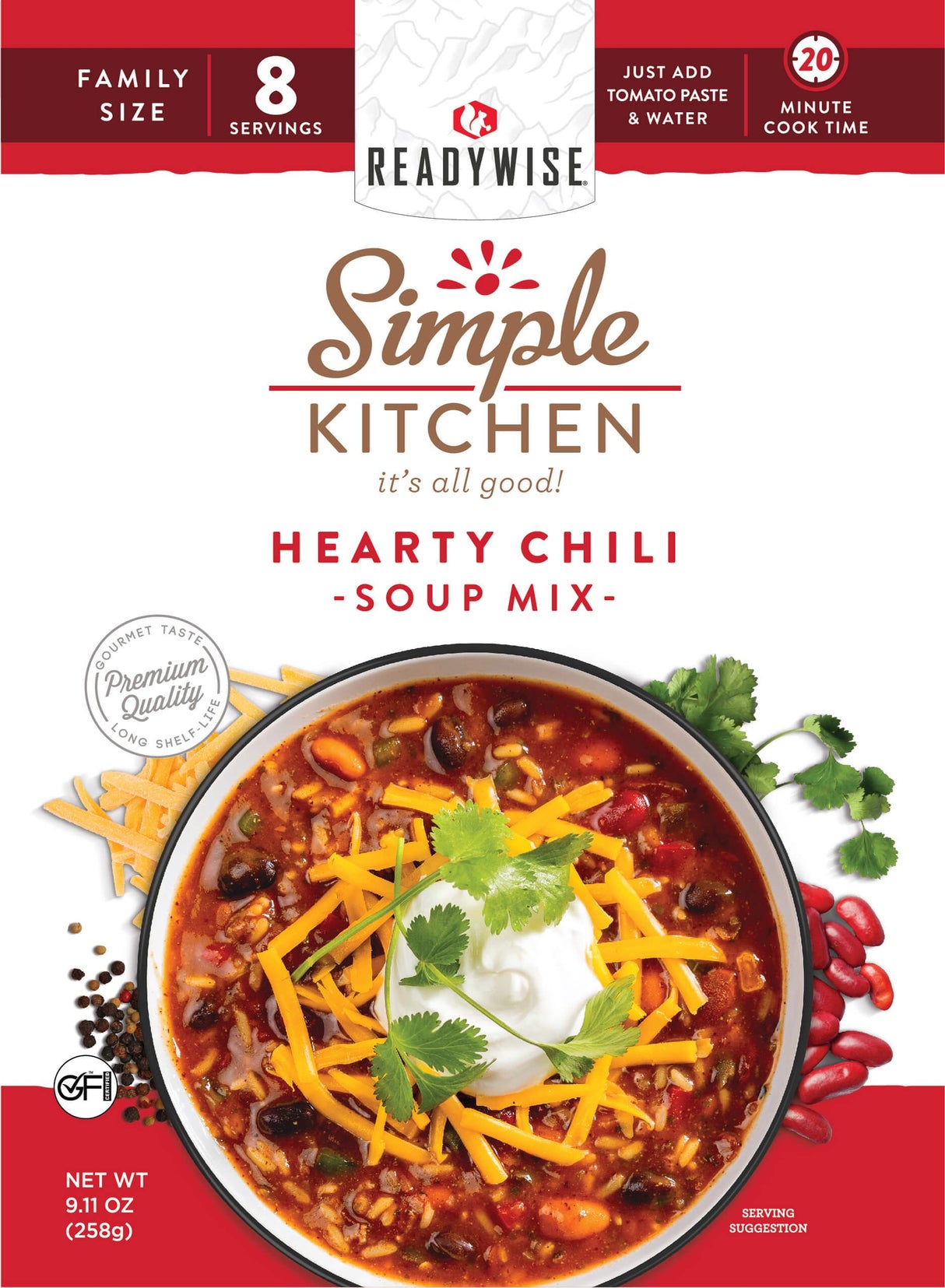 ReadyWise - 6 CT Case Hearty Chili - Gluten-Free Soup Mix