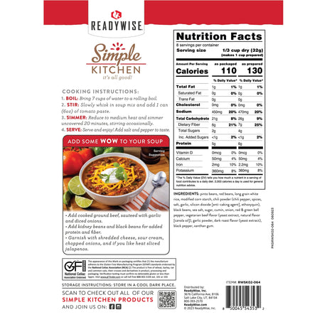 ReadyWise - 6 CT Case Hearty Chili - Gluten-Free Soup Mix — view 4