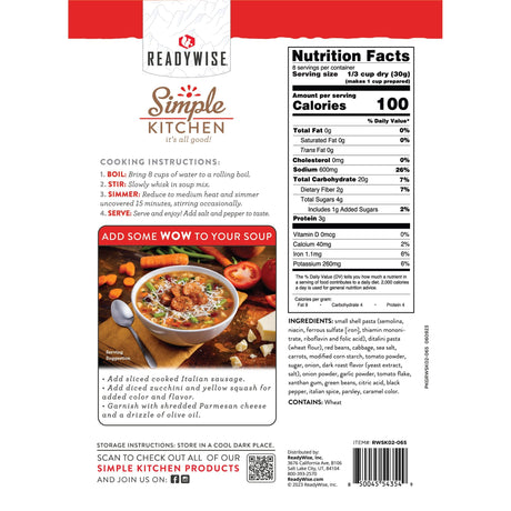 ReadyWise - 6 CT Case Minestrone Soup — view 4